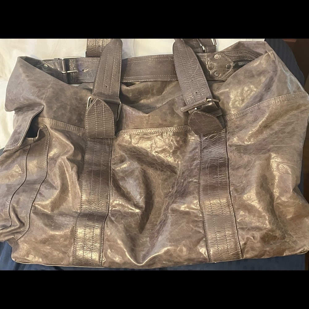Latico Tan Leather Travel Duffel - Vintage Authentic